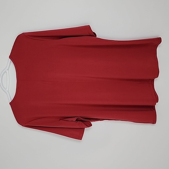 Cleo Women's Rose Pink Short Sleeves Top Loop Cutout Neckline Drapy Size XL - Picture 3 of 11